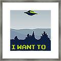 My I Want To Believe Minimal Poster Framed Print