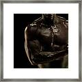 Naked Athletic Male,detail Muscular Framed Print