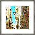 Narrow Street Cefalu Italy Digital Art Framed Print