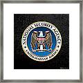 National Security Agency - N S A Emblem On Black Velvet Framed Print