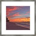 Navarre Pier And Navarre Beach Skyline At Twilight Framed Print