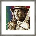 Neil Young - Stylised Pop Art Drawing Portrait Poster Framed Print