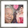 Nelson Mandela And Amy Framed Print