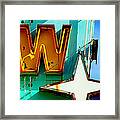 Neon W - The West Theater Framed Print