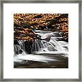 New England Fall Foliage And Waterfall Cascades Framed Print