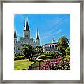 New Orleans Jackson Square And Saint Framed Print