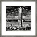New York Bridges In Black And White Framed Print