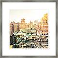 New York City - Graffiti Rooftops Of Chinatown At Sunset Framed Print