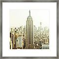 New York City Midtown Skyline, Usa Framed Print
