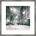 New York City - Winter Night In The West Village Framed Print