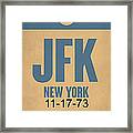 New York Luggage Tag Poster 2 Framed Print