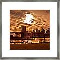 New York Skyline And Brooklyn Bridge -- Late Afternoon Framed Print