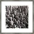 New York Skyline Black And White Framed Print