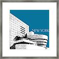 New York Skyline Guggenheim Art Museum - Steel Blue Framed Print