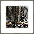 New York Taxi Abstract Framed Print