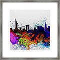 New York  Watercolor Skyline 1 Framed Print
