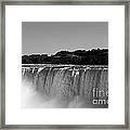 Niagra Falls Canada Hydro In Black And White Framed Print