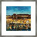 Night In Dubrovnik Harbour Framed Print