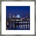Night Scene In Blue Of Minatomirai In Yokohama Framed Print