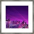 Night View Of City Framed Print