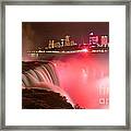 Nighttime Niagara Falls Panorama Framed Print