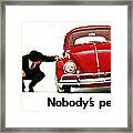 Nobodys Perfect - Volkswagen Beetle Ad Framed Print