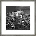 203553-north Face Mt. Temple Bw Framed Print