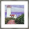 North Head Light House On The Washington Coast Framed Print