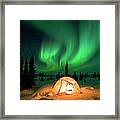 Northern Lights Over Tent Framed Print
