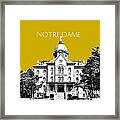 Notre Dame University Skyline Main Building - Gold Framed Print
