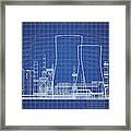 Nuclear Power Plant Blueprint Vector Illustration Framed Print
