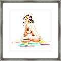 Nude Model Gesture Xvi Tropical Flower Framed Print