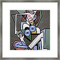 Nude Woman With Rubiks Cube Framed Print