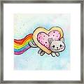 Nyan Cat Valentine Heart Framed Print