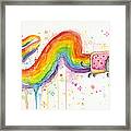 Nyan Cat Watercolor Framed Print