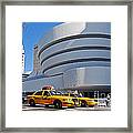 New York City - The Guggenheim Museum And Yellow Cabs Framed Print