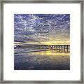 Oak Island Pier Sunset Framed Print