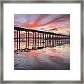 Ob Pier Reflection Sunset Framed Print