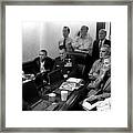 Obama In White House Situation Room Framed Print