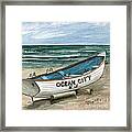Ocean City Lifeguard Boat 2 Framed Print