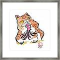 Octopus Toy And Tiger Kitty Framed Print