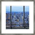 Office Window Over A Lit City Framed Print