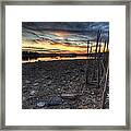 Ohio Winter Sunset On Guilford Lake Framed Print
