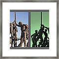 Oil Rig Workers Diptych Framed Print