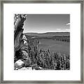 Old And New Of Cascade Lake B And W Framed Print