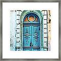 Old Blue Door In Havana, Cuba Framed Print