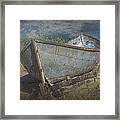 Old Historical Fishing Boat Beached On The Shore Framed Print