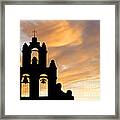 Old Mission Bells Against A Sunset Sky Framed Print