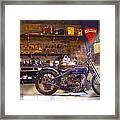 Old Motorcycle Shop 2 Framed Print