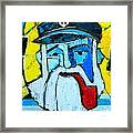 Old Sailor With Pipe Expressionist Portrait Framed Print
